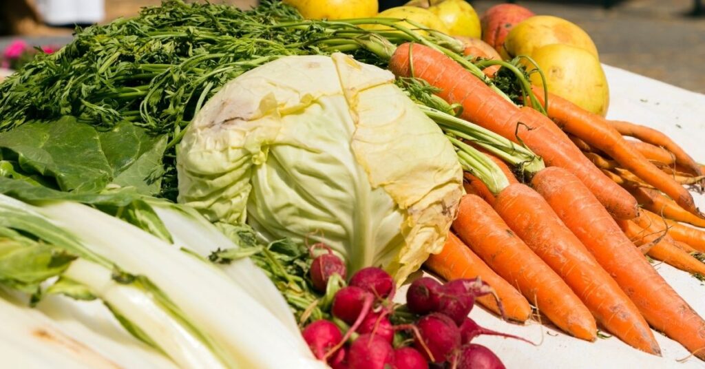 Carrots, Cabbage and radish